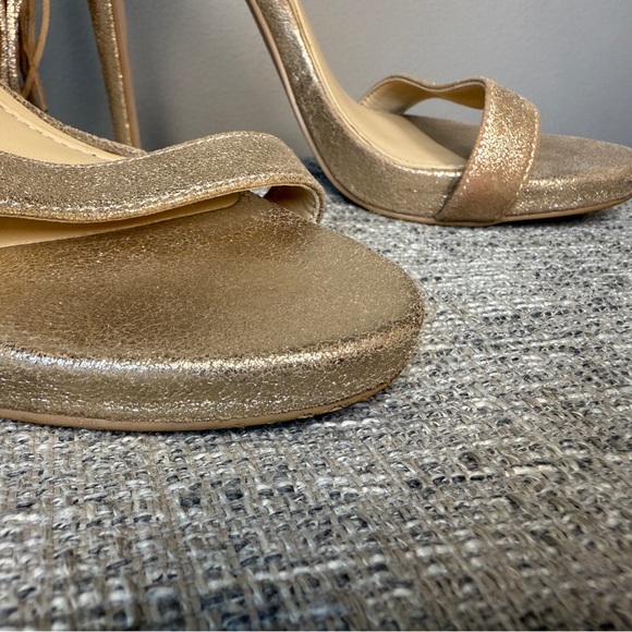 Brian Atwood B Tosca Fringe tassel gold heel sandal 7 - Picture 8 of 15